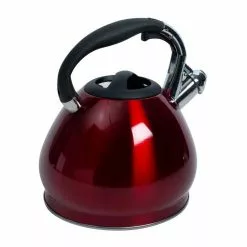 Red 10-Cup Stainless Steel Tea Kettle by Kitchen Details 13 Red 10-Cup Stainless Steel Tea Kettle by Kitchen Details -Cookware Sales Shop red kitchen details tea kettles 3550 66 1000