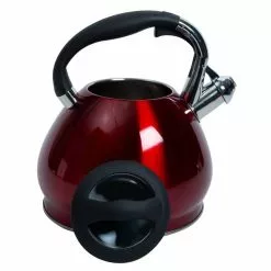 Red 10-Cup Stainless Steel Tea Kettle by Kitchen Details 19 Red 10-Cup Stainless Steel Tea Kettle by Kitchen Details -Cookware Sales Shop red kitchen details tea kettles 3550 76 1000