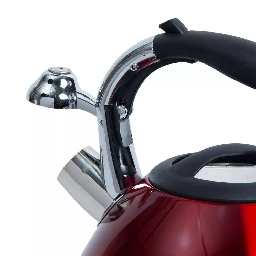 Red 10-Cup Stainless Steel Tea Kettle by Kitchen Details 10 Red 10-Cup Stainless Steel Tea Kettle by Kitchen Details - Image 8