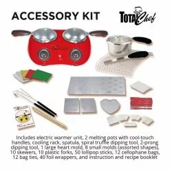 Total Chef Deluxe Chocolatiere Dual Electric Melter for Chocolate and Candy Melts, 17.6 oz. (500 g) by Koolatron -Cookware Sales Shop red koolatron fondue pots cm20 1f 1000