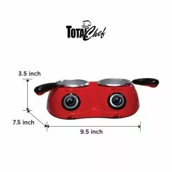 Total Chef Deluxe Chocolatiere Dual Electric Melter for Chocolate and Candy Melts, 17.6 oz. (500 g) by Koolatron -Cookware Sales Shop red koolatron fondue pots cm20 fa 1000
