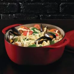 Enamelware 6 qt. Round Cast Iron Dutch Oven in Red with Lid by Lodge -Cookware Sales Shop red lodge dutch ovens ec6d43 fa 1000