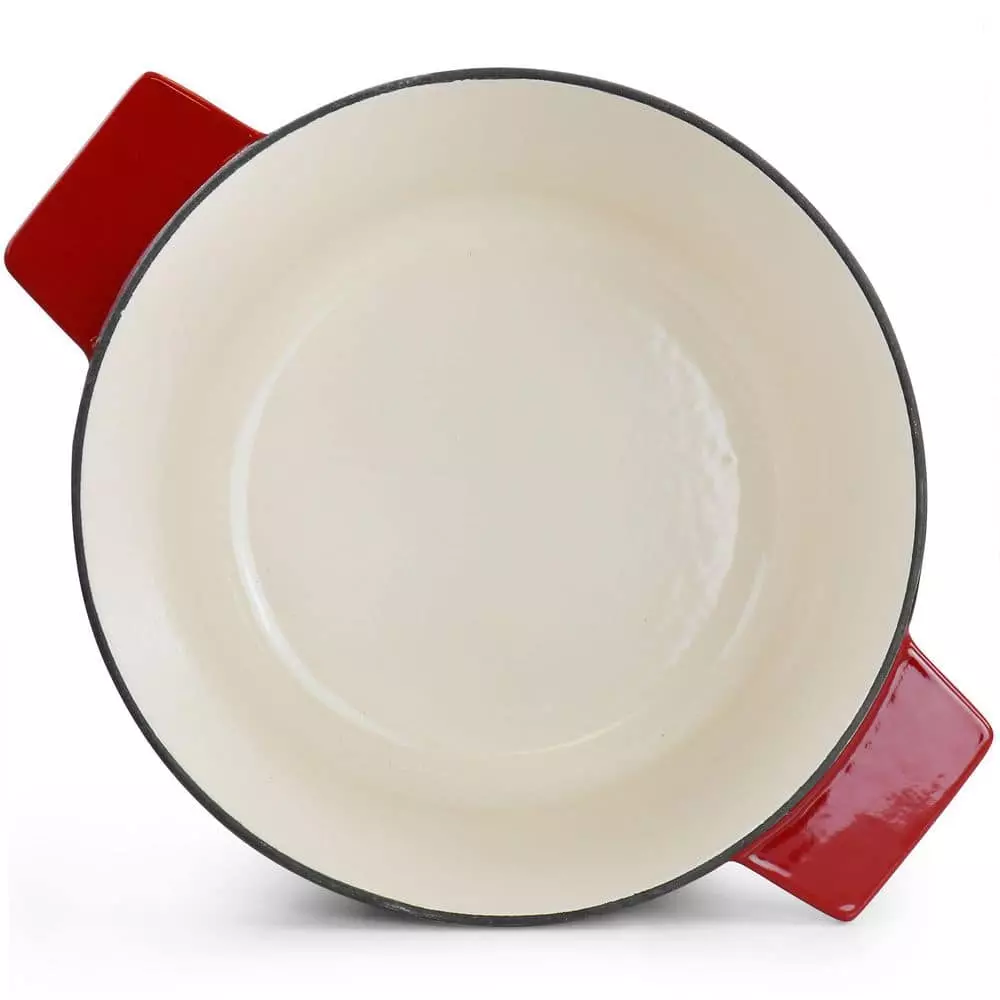 3 qt. Round Enameled Cast Iron Dutch Oven in Red with Lid by MARTHA STEWART 6 3 qt. Round Enameled Cast Iron Dutch Oven in Red with Lid by MARTHA STEWART - Image 4