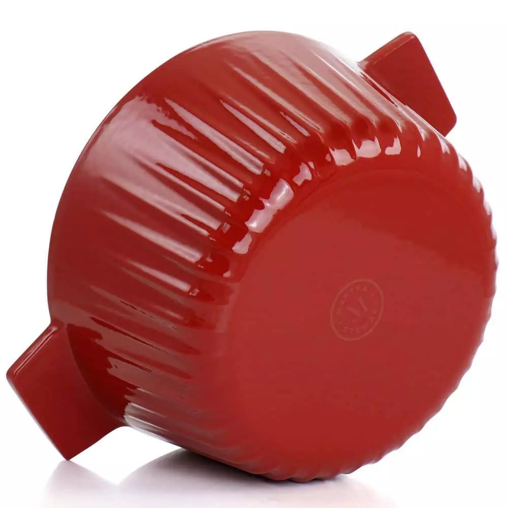 3 qt. Round Enameled Cast Iron Dutch Oven in Red with Lid by MARTHA STEWART 7 3 qt. Round Enameled Cast Iron Dutch Oven in Red with Lid by MARTHA STEWART - Image 5