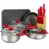 22-Piece Cookware Combo Set in Red by MegaChef