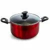 Merrion 6 qt. Round Aluminum Nonstick Dutch Oven in Red with Glass Lid by Oster