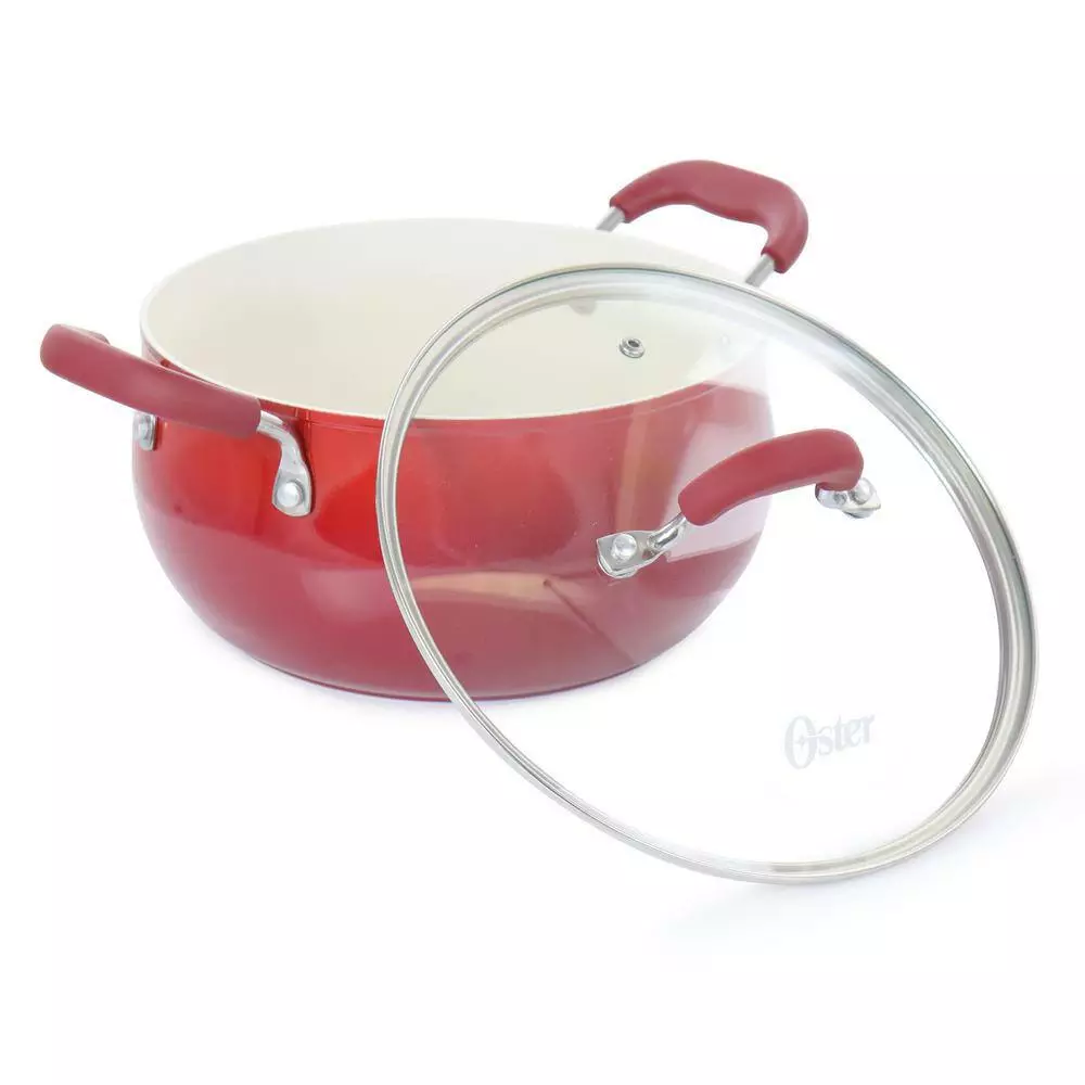 Corbett 5.4 qt. Red Nonstick Aluminum Dutch Oven by Oster 5 Corbett 5.4 qt. Red Nonstick Aluminum Dutch Oven by Oster - Image 3