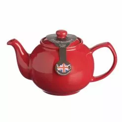 6-Cup Red Stoneware Teapot by PRICE & KENSINGTON