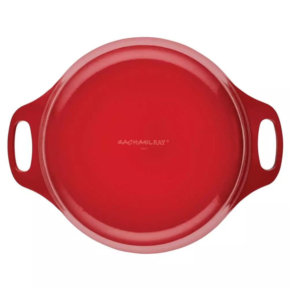 5 qt. Round Red Enameled Cast Iron Dutch Oven with Lid by Rachael Ray 5 5 qt. Round Red Enameled Cast Iron Dutch Oven with Lid by Rachael Ray - Image 3