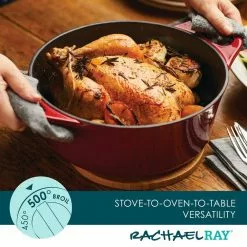 5 qt. Round Red Enameled Cast Iron Dutch Oven with Lid by Rachael Ray 16 5 qt. Round Red Enameled Cast Iron Dutch Oven with Lid by Rachael Ray -Cookware Sales Shop red rachael ray dutch ovens 48323 1f 1000