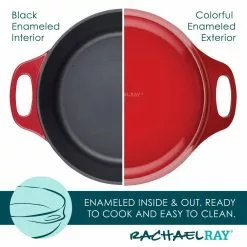 5 qt. Round Red Enameled Cast Iron Dutch Oven with Lid by Rachael Ray 14 5 qt. Round Red Enameled Cast Iron Dutch Oven with Lid by Rachael Ray -Cookware Sales Shop red rachael ray dutch ovens 48323 c3 1000