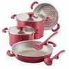 Create Delicious Stackable 8-Piece Aluminum Nonstick Cookware Set in Red Shimmer by Rachael Ray 2 Create Delicious Stackable 8-Piece Aluminum Nonstick Cookware Set in Red Shimmer by Rachael Ray -Cookware Sales Shop red shimmer rachael ray pot pan sets 12166 64 1000