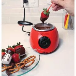 Total Chef Chocolatiere Electric Melter and Fondue Pot for Chocolate and Candy Melts, 8.8 oz. (250 g) -Cookware Sales Shop red total chef fondue pots cm10g ca c3 1000