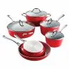 10 Piece Cold Forged Ceramic Cookware Set - Red by Tramontina 1 10 Piece Cold Forged Ceramic Cookware Set - Red by Tramontina -Cookware Sales Shop red tramontina pot pan sets 80110 032ds 64 1000