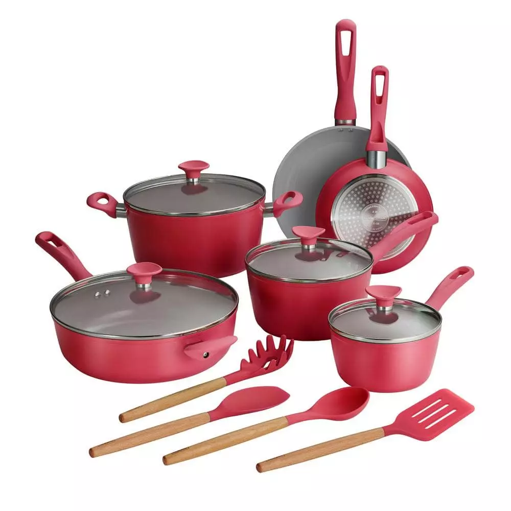 14-Piece Ceramic Cookware Set in Red by Tramontina 3 14-Piece Ceramic Cookware Set in Red by Tramontina