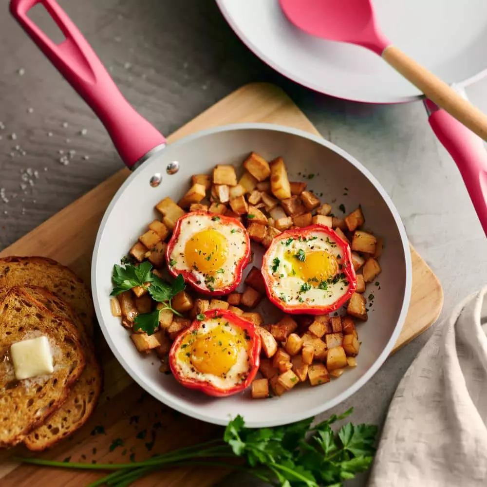 14-Piece Ceramic Cookware Set in Red by Tramontina 7 14-Piece Ceramic Cookware Set in Red by Tramontina - Image 5