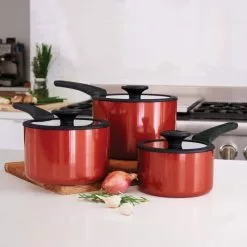 6-Piece Red Nesting Nonstick Sauce Pan Set by Tramontina -Cookware Sales Shop red tramontina sauce pans 80156 065ds a0 1000