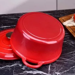 1-Piece 4 qt. Red Round Enamel Cast Iron Dutch Oven with Lid by Velaze 15 1-Piece 4 qt. Red Round Enamel Cast Iron Dutch Oven with Lid by Velaze -Cookware Sales Shop red velaze dutch ovens vlz zt y03 76 1000