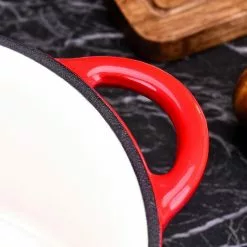 1-Piece 4 qt. Red Round Enamel Cast Iron Dutch Oven with Lid by Velaze 14 1-Piece 4 qt. Red Round Enamel Cast Iron Dutch Oven with Lid by Velaze -Cookware Sales Shop red velaze dutch ovens vlz zt y03 fa 1000