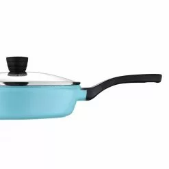 4 qt. Aluminum Saute Pan with Lid by BERGNER 14 4 qt. Aluminum Saute Pan with Lid by BERGNER -Cookware Sales Shop retro blue saute pans bgus14005blu 44 1000