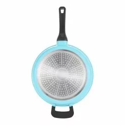 4 qt. Aluminum Saute Pan with Lid by BERGNER 12 4 qt. Aluminum Saute Pan with Lid by BERGNER -Cookware Sales Shop retro blue saute pans bgus14005blu 4f 1000