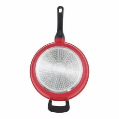 4 qt. Aluminum Saute Pan with Lid by BERGNER 12 4 qt. Aluminum Saute Pan with Lid by BERGNER -Cookware Sales Shop retro red saute pans bgus14005red 4f 1000