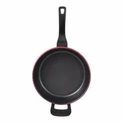 4 qt. Aluminum Saute Pan with Lid by BERGNER 16 4 qt. Aluminum Saute Pan with Lid by BERGNER -Cookware Sales Shop retro red saute pans bgus14005red 76 1000