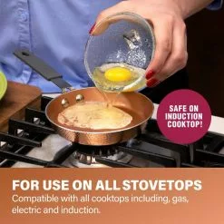 Hammered Copper 5.5 Inch Aluminum Non-Stick Ti-Ceramic Fry Pan by Gotham Steel 9 Hammered Copper 5.5 Inch Aluminum Non-Stick Ti-Ceramic Fry Pan by Gotham Steel -Cookware Sales Shop rose copper gotham steel skillets 2766 1f 1000