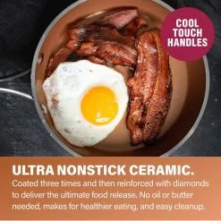 Hammered Copper 15-Piece Aluminum Non-Stick Cookware Set and Bakeware Set by Gotham Steel 12 Hammered Copper 15-Piece Aluminum Non-Stick Cookware Set and Bakeware Set by Gotham Steel -Cookware Sales Shop rose copper gotham steel skillets 2984 4f 1000