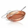 Hammered Copper 14 in. Aluminum Non-Stick XL Family Frying Pan with Glass Lid by Gotham Steel 2 Hammered Copper 14 in. Aluminum Non-Stick XL Family Frying Pan with Glass Lid by Gotham Steel -Cookware Sales Shop rose copper gotham steel skillets 7450 64 1000