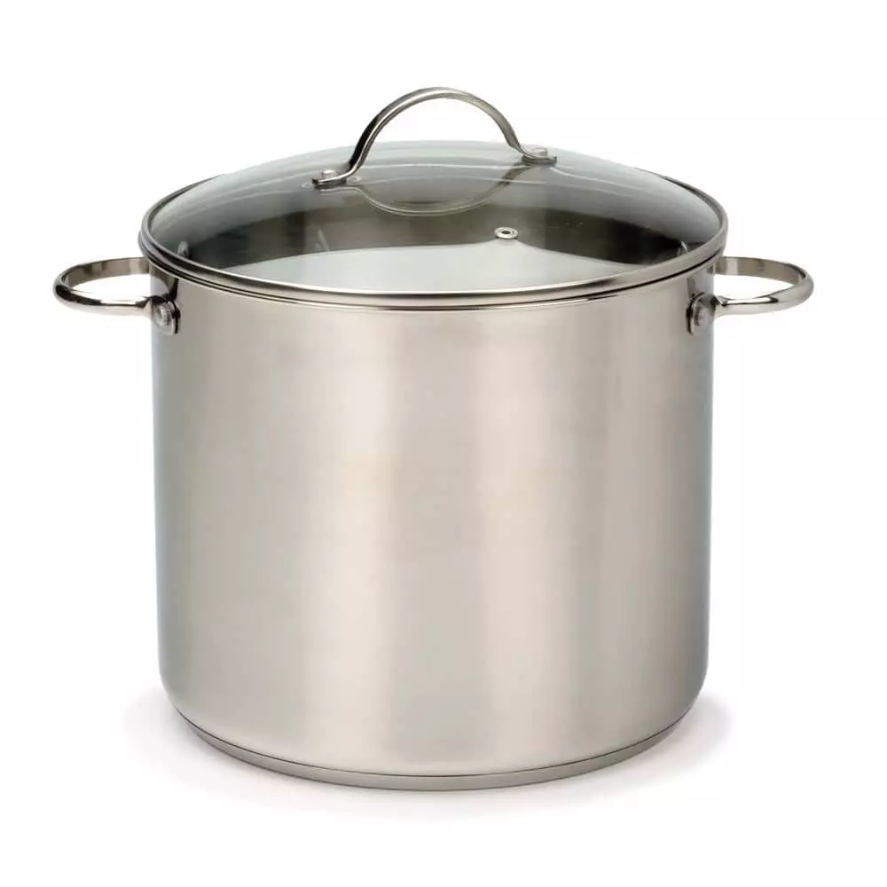 Endurance 12 qt. Stainless Steel Stock Pot with Glass Lid by RSVP International 3 Endurance 12 qt. Stainless Steel Stock Pot with Glass Lid by RSVP International
