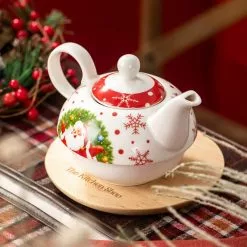 Santaclaus 1-Cup White and Red Christmas Porcelain Tea Set with Teapot, Teacup and Saucer by VEWEET 15 Santaclaus 1-Cup White and Red Christmas Porcelain Tea Set with Teapot, Teacup and Saucer by VEWEET -Cookware Sales Shop santaclaus veweet tea kettles santaclaus tfo 76 1000