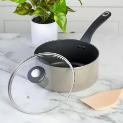 Everyday Bowcroft 3 qt. Aluminum Saucepan in Warm Grey by MARTHA STEWART 11 Everyday Bowcroft 3 qt. Aluminum Saucepan in Warm Grey by MARTHA STEWART -Cookware Sales Shop sauce pans 985118914m 66 1000