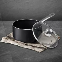 3.5 qt. Aluminum Nonstick Sauce Pan in Black with Lid by BERGNER 13 3.5 qt. Aluminum Nonstick Sauce Pan in Black with Lid by BERGNER -Cookware Sales Shop sauce pans bgus12026blk 44 1000
