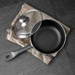 3.5 qt. Aluminum Nonstick Sauce Pan in Black with Lid by BERGNER 14 3.5 qt. Aluminum Nonstick Sauce Pan in Black with Lid by BERGNER -Cookware Sales Shop sauce pans bgus12026blk fa 1000
