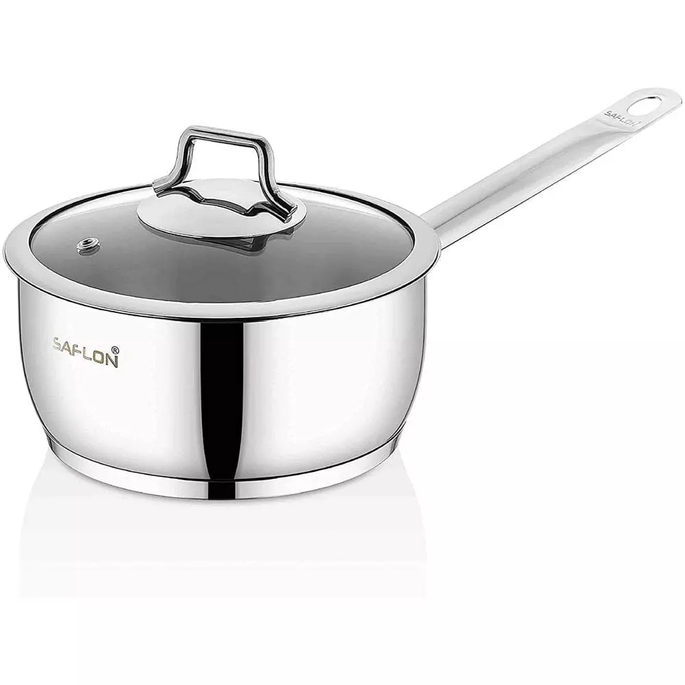 3 qt. Stainless Steel Sauce Pan with Glass Lid by CONTEXT 3 3 qt. Stainless Steel Sauce Pan with Glass Lid by CONTEXT