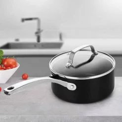 1.5 Qt. Hard-Anodized Aluminum Nonstick Sauce Pan in Black with Lid by EPPMO 14 1.5 Qt. Hard-Anodized Aluminum Nonstick Sauce Pan in Black with Lid by EPPMO -Cookware Sales Shop sauce pans em c2002 5 fa 1000