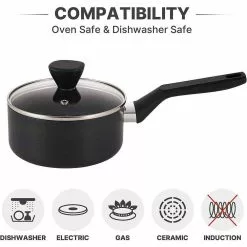 1.5 Qt. Hard-Anodized Aluminum Nonstick Sauce Pan in Black with Lid by EPPMO 13 1.5 Qt. Hard-Anodized Aluminum Nonstick Sauce Pan in Black with Lid by EPPMO -Cookware Sales Shop sauce pans em c2006 2 4f 1000