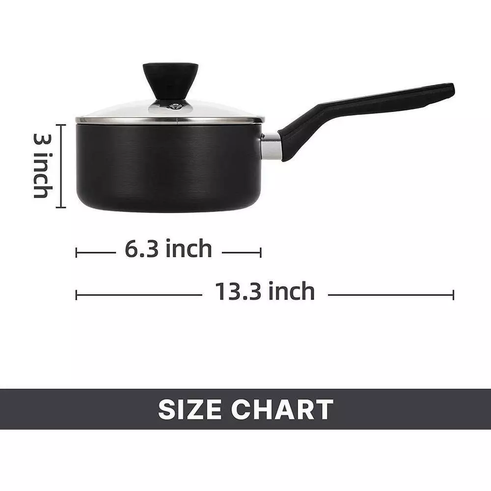 1.5 Qt. Hard-Anodized Aluminum Nonstick Sauce Pan in Black with Lid by EPPMO 10 1.5 Qt. Hard-Anodized Aluminum Nonstick Sauce Pan in Black with Lid by EPPMO - Image 8