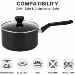 3.5 Qt. Hard-Anodized Aluminum Nonstick Sauce Pan in Black with Lid by EPPMO 14 3.5 Qt. Hard-Anodized Aluminum Nonstick Sauce Pan in Black with Lid by EPPMO -Cookware Sales Shop sauce pans em c2006 3 1f 1000