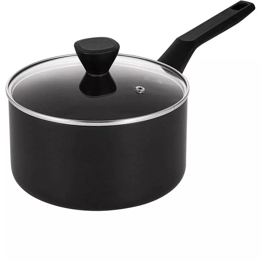 3.5 Qt. Hard-Anodized Aluminum Nonstick Sauce Pan in Black with Lid by EPPMO 3 3.5 Qt. Hard-Anodized Aluminum Nonstick Sauce Pan in Black with Lid by EPPMO
