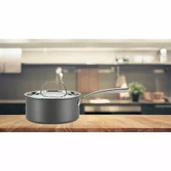 Nera 2 qt. Hard Anodized Aluminum Covered Saucepan by LAGOSTINA 9 Nera 2 qt. Hard Anodized Aluminum Covered Saucepan by LAGOSTINA -Cookware Sales Shop sauce pans h9042364 31 1000
