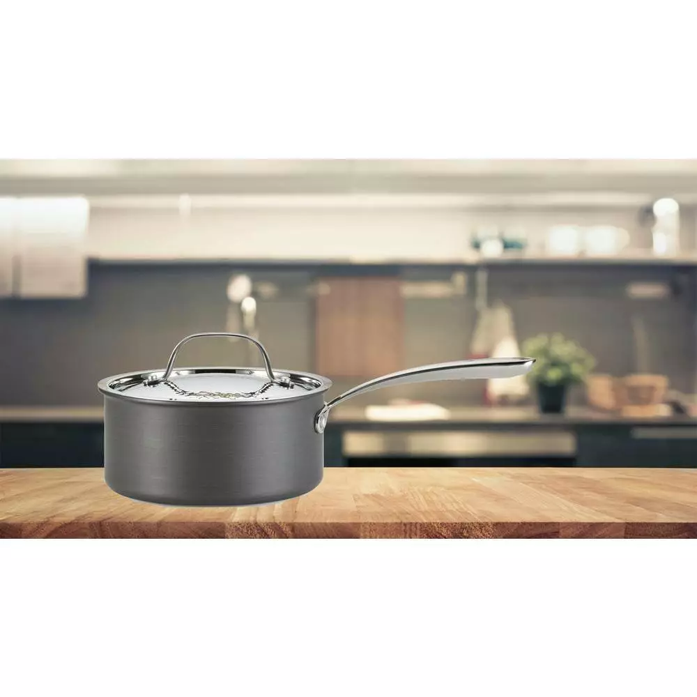 Nera 2 qt. Hard Anodized Aluminum Covered Saucepan by LAGOSTINA 6 Nera 2 qt. Hard Anodized Aluminum Covered Saucepan by LAGOSTINA - Image 4