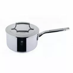 3 qt. Tri-Ply Stainless Steel Saucepan with Lid by SAVEUR SELECTS