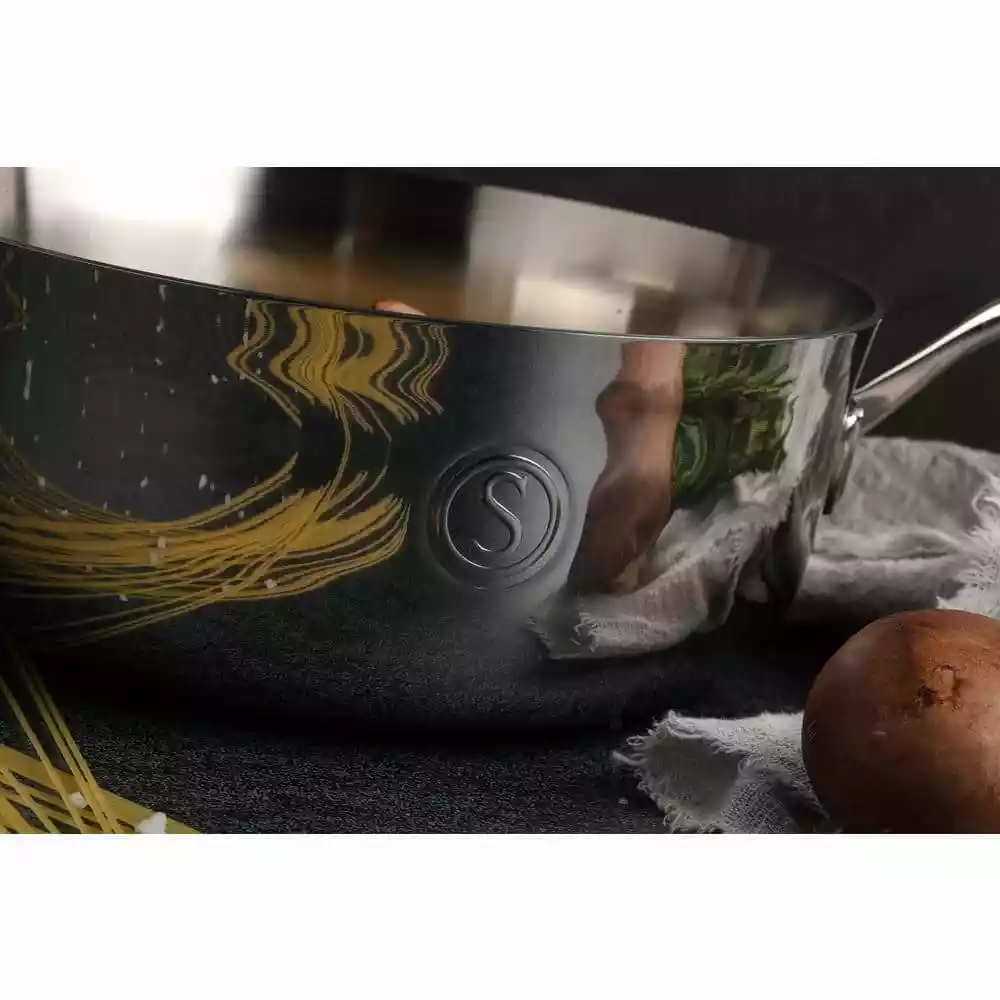 4 qt. Tri-Ply Stainless Steel Chef's Pan with Lid by SAVEUR SELECTS 5 4 qt. Tri-Ply Stainless Steel Chef's Pan with Lid by SAVEUR SELECTS - Image 3