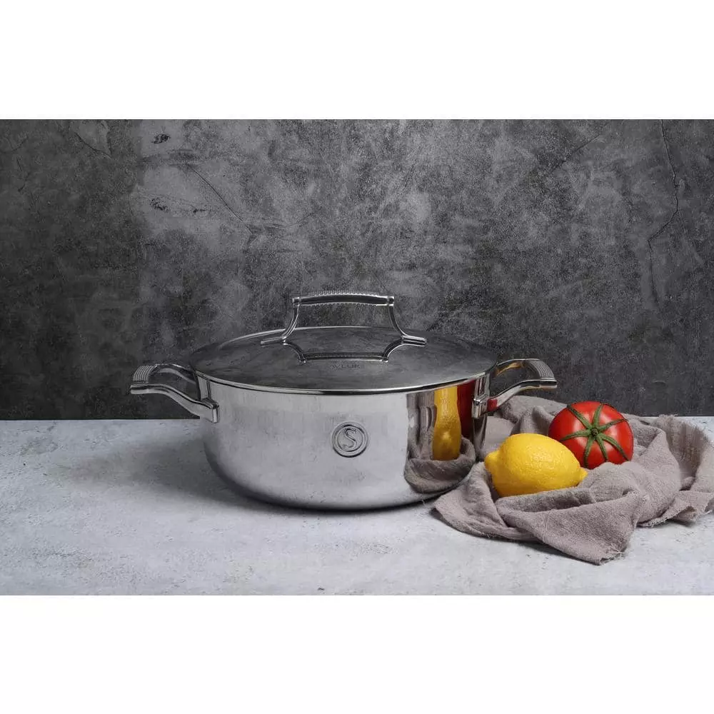 4 qt. Tri-Ply Stainless Steel Chef's Pan with Lid by SAVEUR SELECTS 4 4 qt. Tri-Ply Stainless Steel Chef's Pan with Lid by SAVEUR SELECTS - Image 2