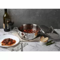 4 qt. Tri-Ply Stainless Steel Chef's Pan with Lid by SAVEUR SELECTS 15 4 qt. Tri-Ply Stainless Steel Chef's Pan with Lid by SAVEUR SELECTS -Cookware Sales Shop sauce pans m19 005 6 d4 1000