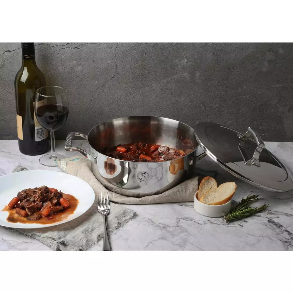 4 qt. Tri-Ply Stainless Steel Chef's Pan with Lid by SAVEUR SELECTS 9 4 qt. Tri-Ply Stainless Steel Chef's Pan with Lid by SAVEUR SELECTS - Image 7