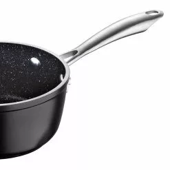 1.2 qt. Aluminum Durable Sauce Pan in Black by MasterPRO 16 1.2 qt. Aluminum Durable Sauce Pan in Black by MasterPRO -Cookware Sales Shop sauce pans mpus13004blk 76 1000