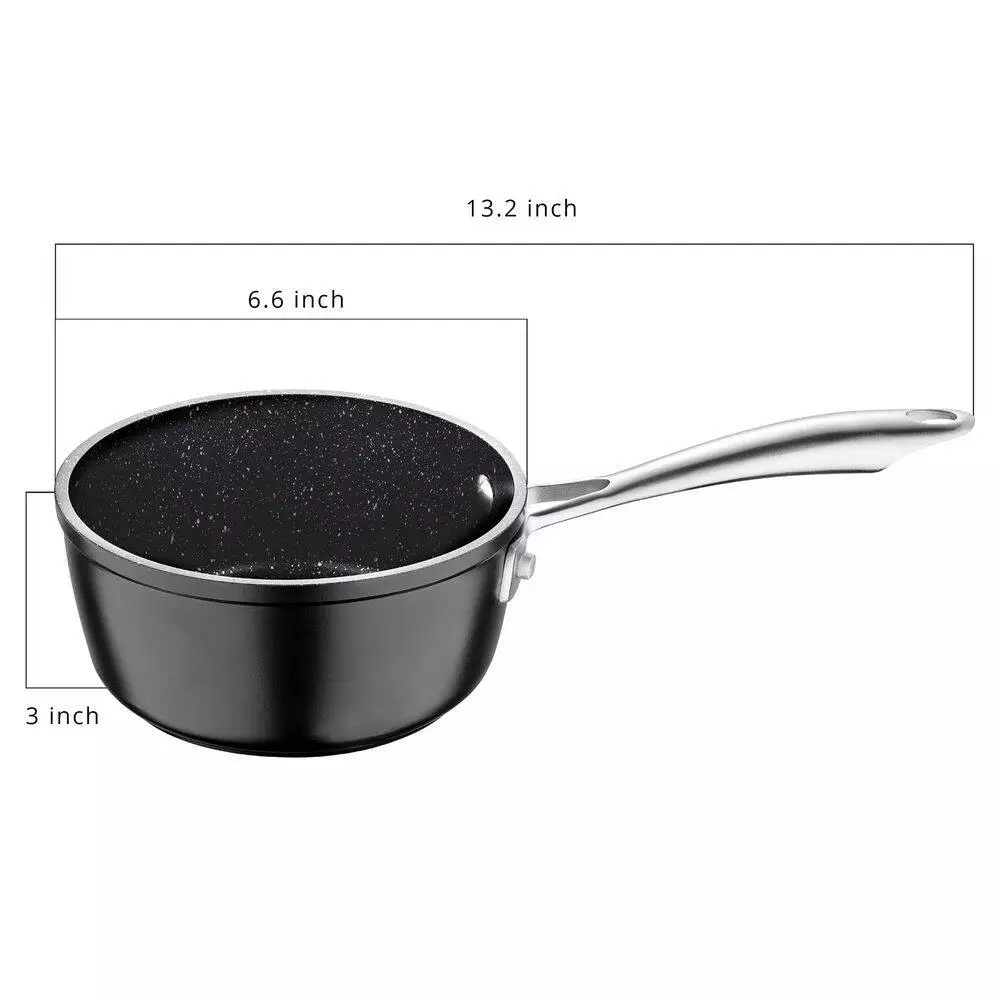 1.2 qt. Aluminum Durable Sauce Pan in Black by MasterPRO 4 1.2 qt. Aluminum Durable Sauce Pan in Black by MasterPRO - Image 2